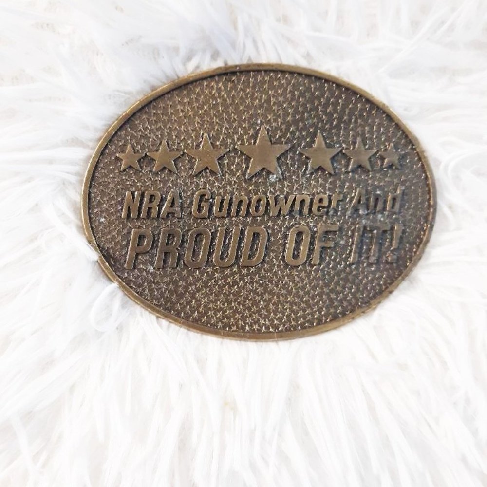 Gunowner and proud of it NRA Belt Buckle Vintage